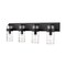 Z-Lite Fontaine 4 Light Vanity, Matte Black & Clear 3035-4V-MB - alternate 1